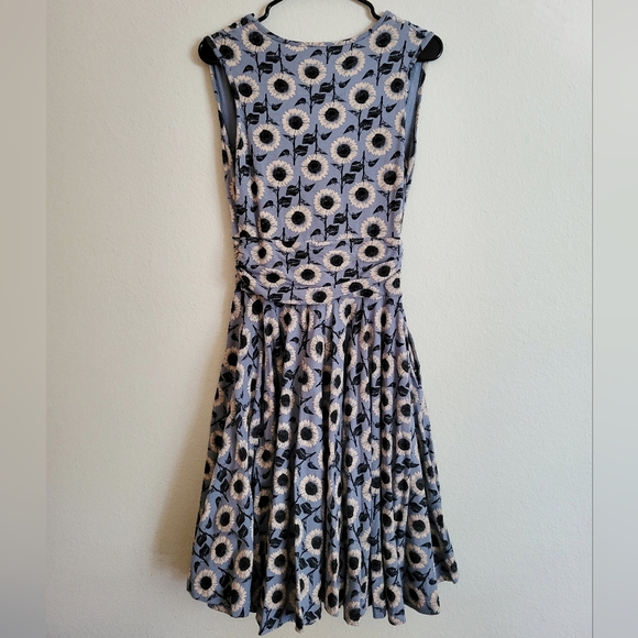 Effie's Heart Blue Floral Dress Size Small, Stretchy, Pockets, Rockabilly - Picture 5 of 7